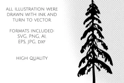 15 Pine Trees Silhouettes