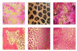 Pink and Gold Leopard Digital Paper