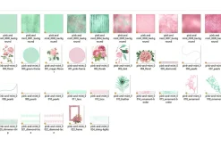 Pink and Mint Digital Scrapbook Kit
