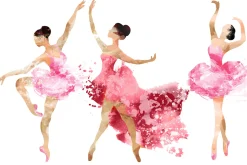 Pink ballet.watercolor