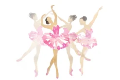 Pink ballet.watercolor