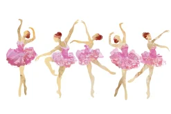 Pink ballet.watercolor