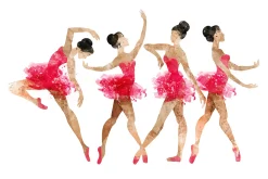 Pink ballet.watercolor
