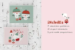 Pink Christmas pattern collection