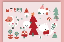 Pink Christmas pattern collection