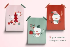 Pink Christmas pattern collection
