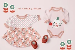 Pink Christmas pattern collection