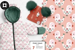 Pink Christmas pattern collection