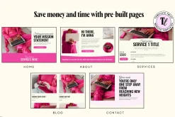 Pink Faceless Website Template