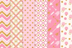 Pink Glitter Bohemian Digital Papers