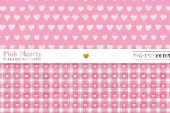 Pink hearts seamless patterns