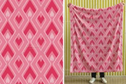 Pink Ikat Geometric Seamless Pattern