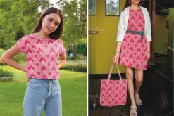 Pink Ikat Geometric Seamless Pattern