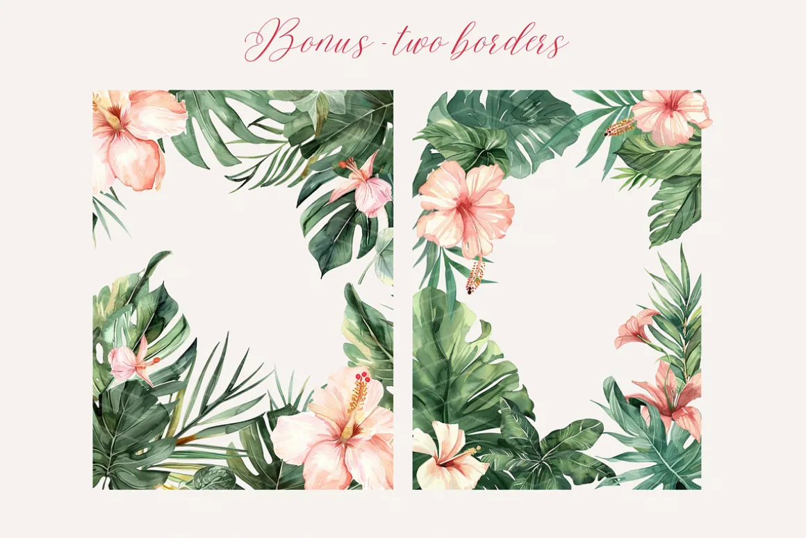 Pink Safari Watercolor Clipart