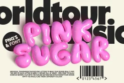 Pink Sugar Letters and SVG Font