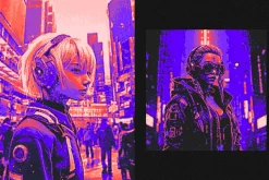 Pixel Dithered Square,Poster Effect