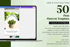 Plant Pinterest Pins Canva Templates