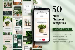 Plant Pinterest Pins Canva Templates