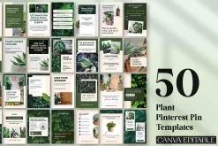 Plant Pinterest Pins Canva Templates