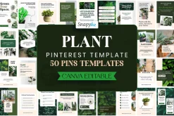 Plant Pinterest Pins Canva Templates