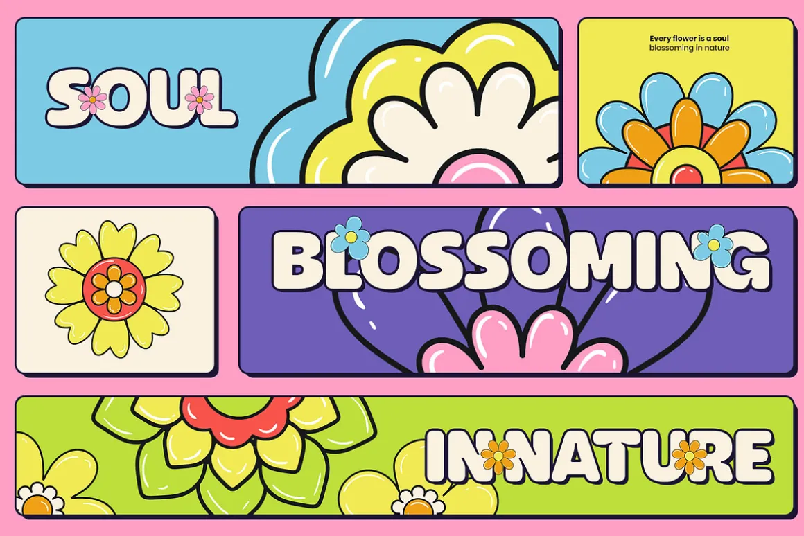 Playful Floral Element Set
