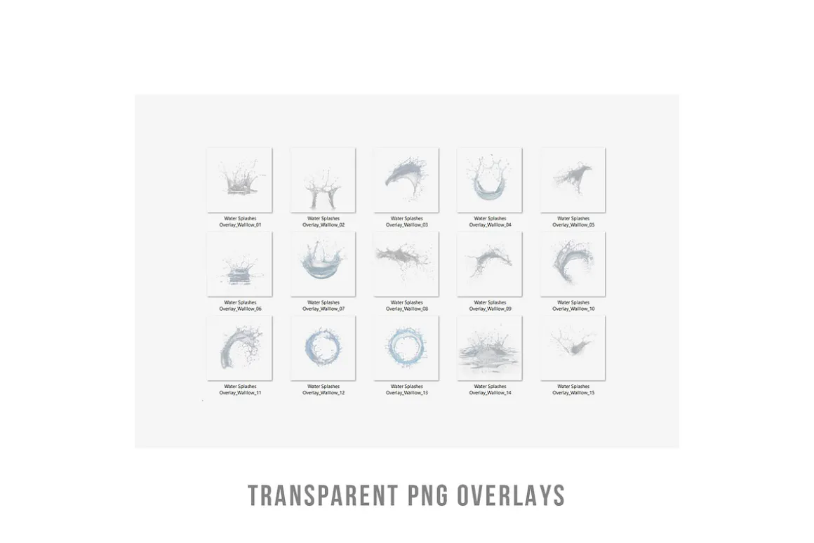PNG water splashes digital overlays