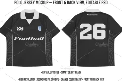 Polo Jersey Mockup – Editable PSD