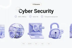 Premium Cyber Security 3D Icon Pack