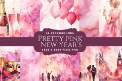 Pretty Pink New Year's Backgrounds