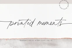 printed moments//modern casual font