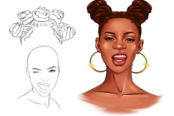 Procreate face afro girl brushes