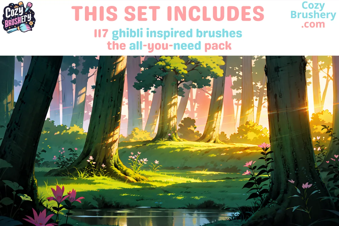 Procreate Ghibli Nature Brushes