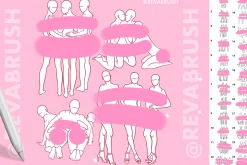 Procreate Mature Female pose brushes