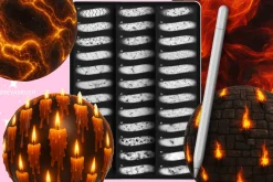 Procreate Volcano Fire texture brush