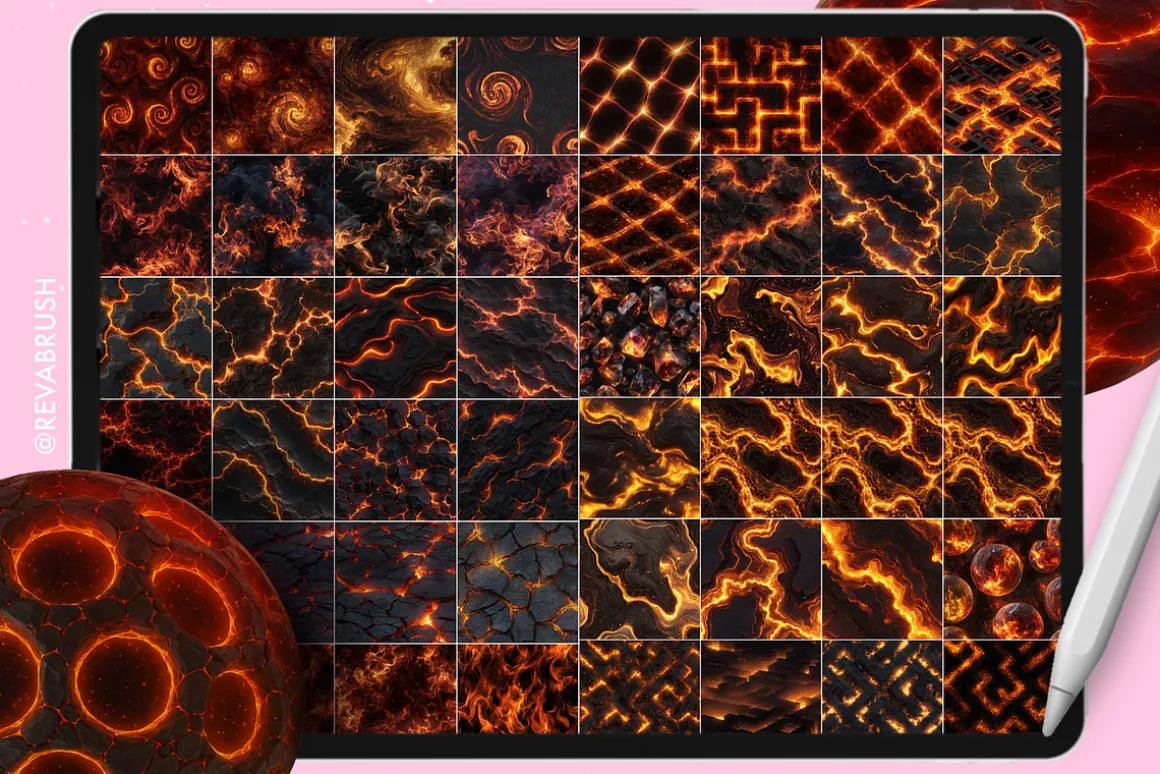 Procreate Volcano Fire texture brush