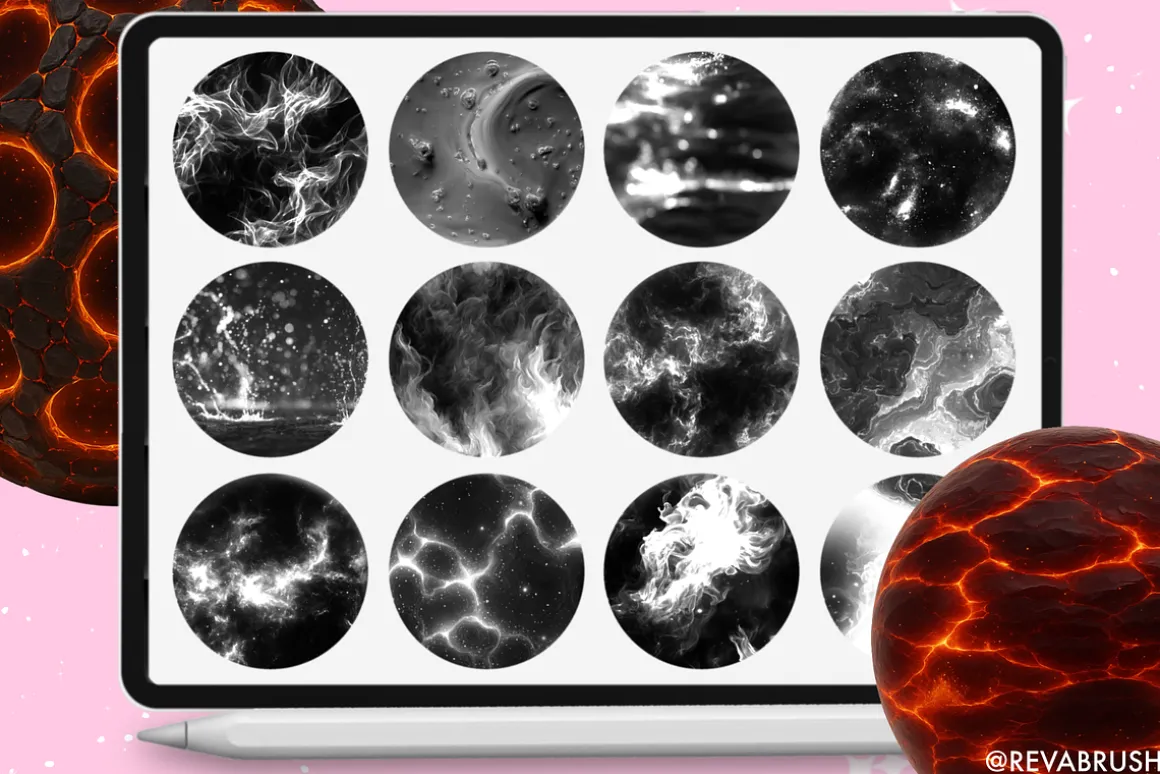 Procreate Volcano Fire texture brush