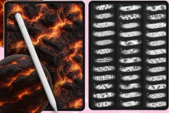 Procreate Volcano Fire texture brush