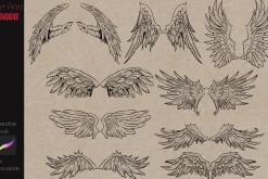 Procreate Wings Tattoo Stamp Brushes