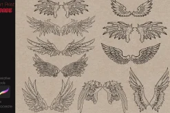 Procreate Wings Tattoo Stamp Brushes
