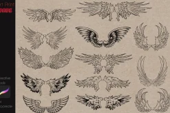 Procreate Wings Tattoo Stamp Brushes
