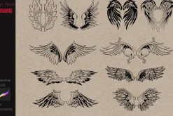 Procreate Wings Tattoo Stamp Brushes