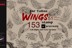 Procreate Wings Tattoo Stamp Brushes