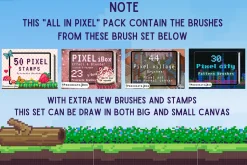 179 Procreate All in Pixel art brush