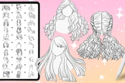 Procreate Anime Hair Manga brushes