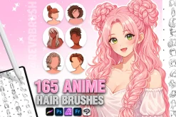 Procreate Anime Hair Manga brushes