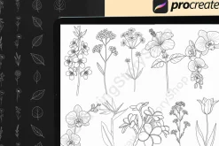 300 Procreate Botanical Stamp Brush