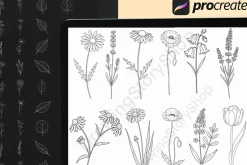 300 Procreate Botanical Stamp Brush