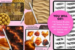 Procreate BUNDLE Texture brushes