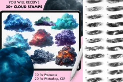 Procreate Cloud Sky texture brushes