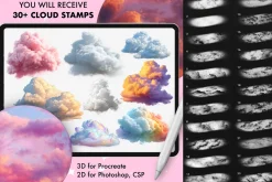 Procreate Cloud Sky texture brushes